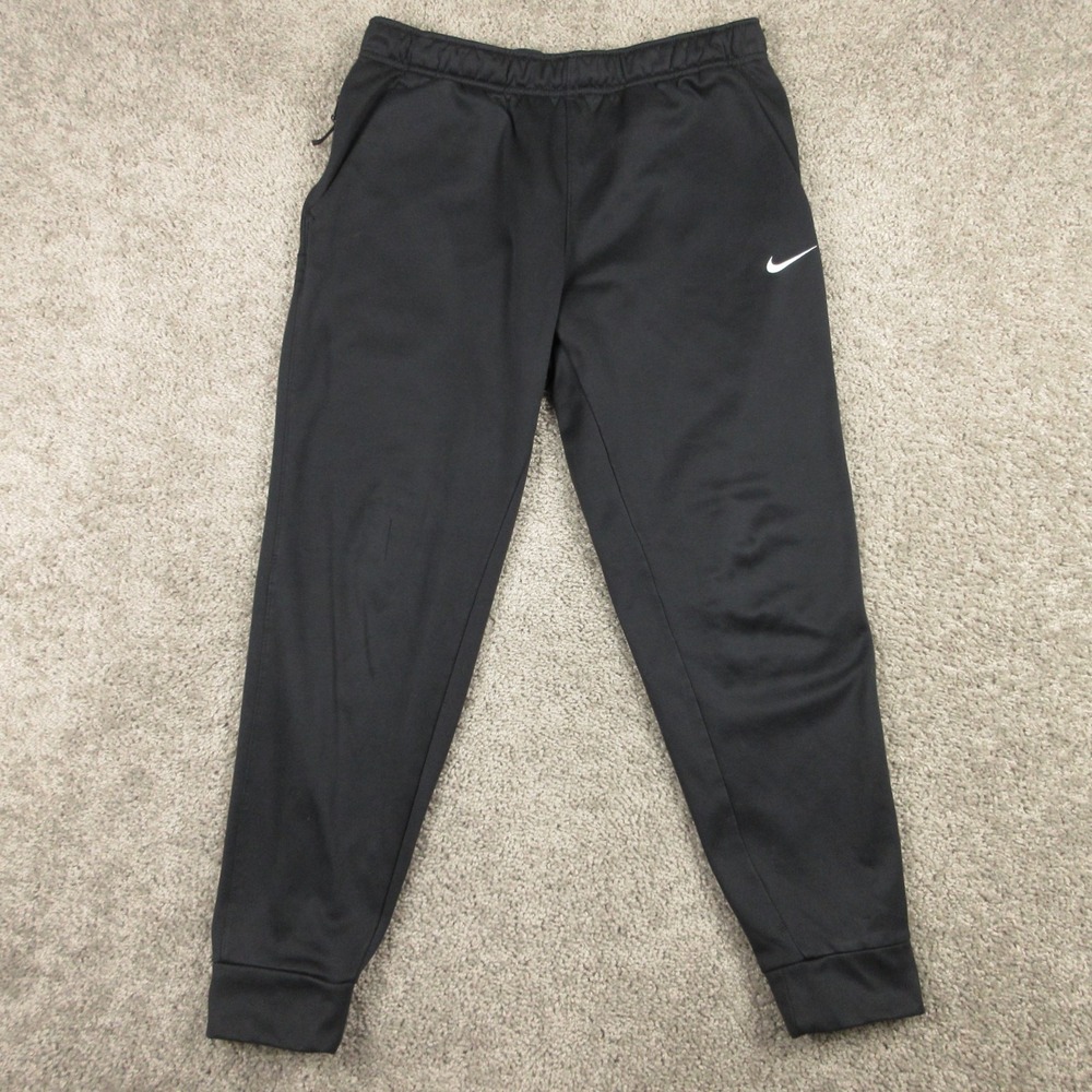 Nike Sweatpants Mens Large Black Thermafit Fleece Joggers Activewear Walking
